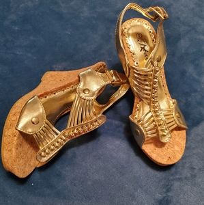 Gold Wedge Sandals